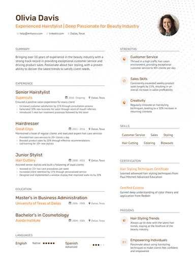 5 Hair Stylist Resume Examples & Guide for 2024