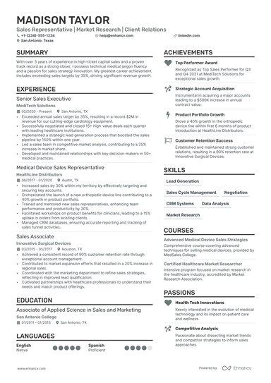 14 Sales Representative Resume Examples & Guide for 2024