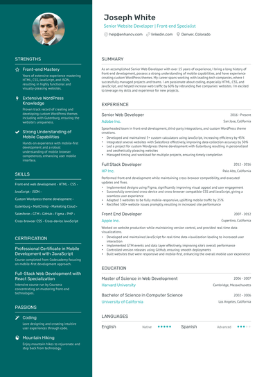 24 Web Developer Resume Examples & Guide for 2024