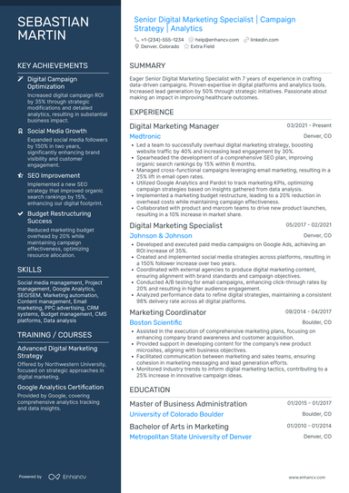 26 Digital Marketing Resume Examples & Guide for 2025