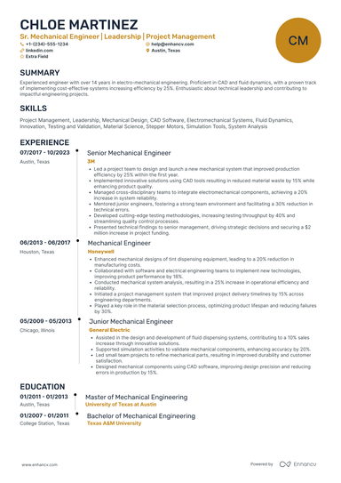 23 Mechanical Engineer Resume Examples & Guide for 2025
