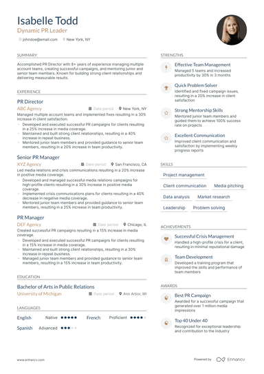 4 Public Relations Specialist Resume Examples & Guide For 2024