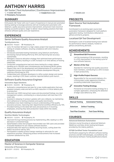 5 Test Engineer Resume Examples & Guide for 2025