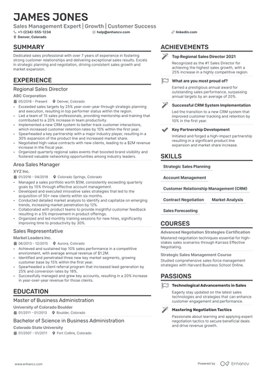 23 Sales Manager Resume Examples & Guide for 2024