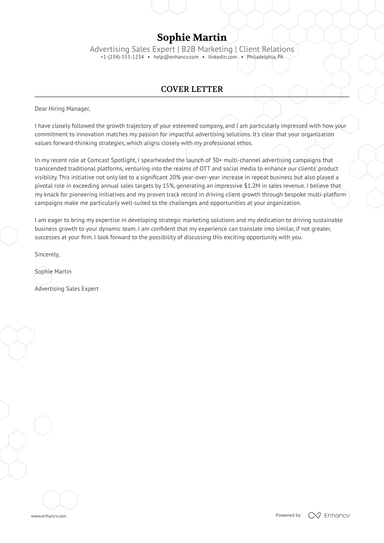 5 Professional Sales Executive Cover Letter Examples and Template for ...