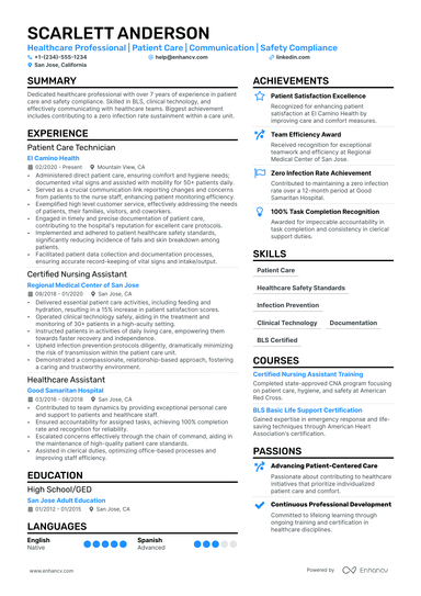 4 Nursing Assistant Resume Examples & Guide for 2024