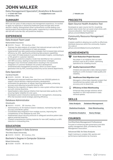 20 Data Analyst Resume Examples & Guide for 2024