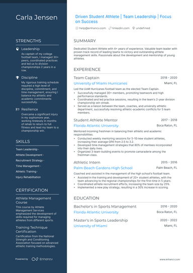 6 Athlete Resume Examples & Guide for 2025