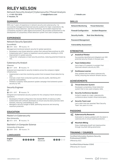 7 Cyber Security Analyst Resume Examples & Guide for 2024