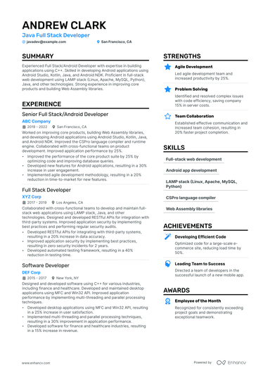 11 Full Stack Developer Resume Examples & Guide for 2025