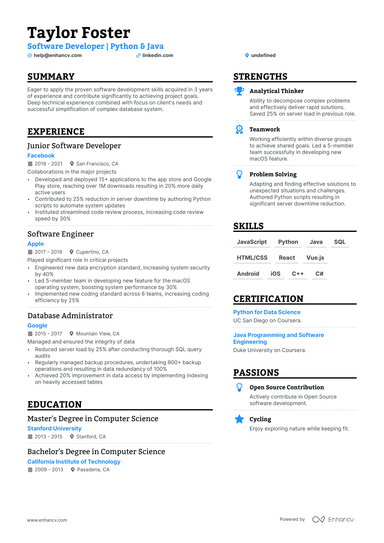 4 Computer Science Resume Examples & Guide for 2025