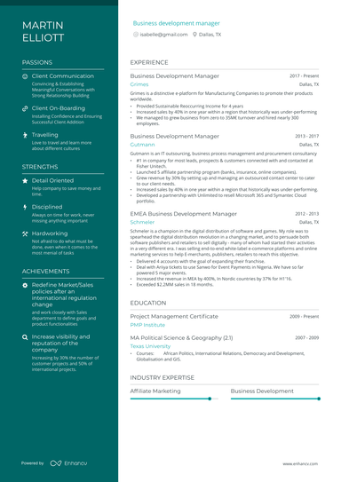 21 Business Development Resume Examples & Guide for 2025