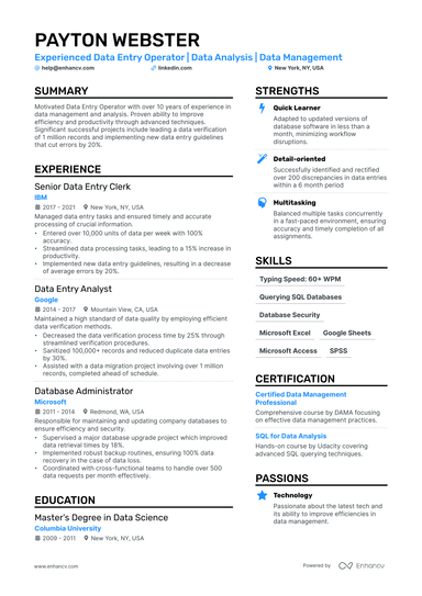 9 Data Entry Resume Examples & Guide for 2025