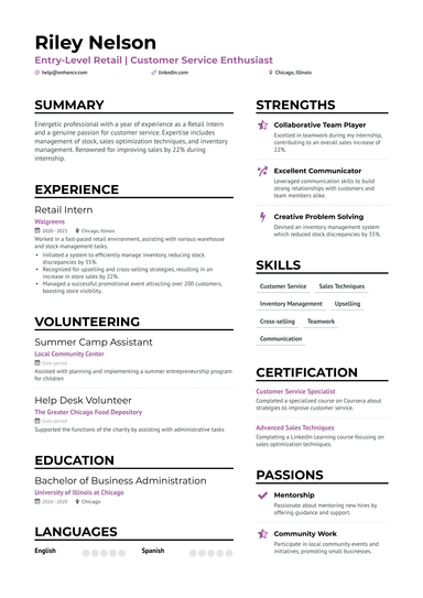 21 Retail Resume Examples & Guide for 2024