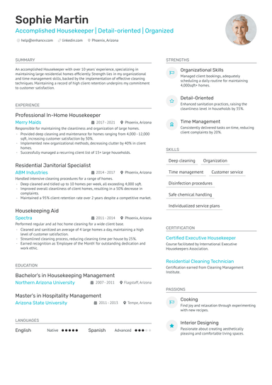 9 Housekeeper Resume Examples & Guide for 2025