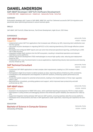 18 SAP Resume Examples & Guide for 2025