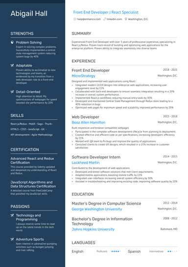 9 React Developer Resume Examples & Guide for 2025