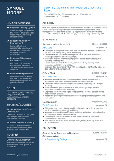 22 Secretary Resume Examples & Guide for 2025