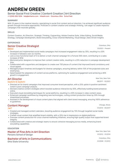 11 Social Media Influencer Resume Examples & Guide for 2025