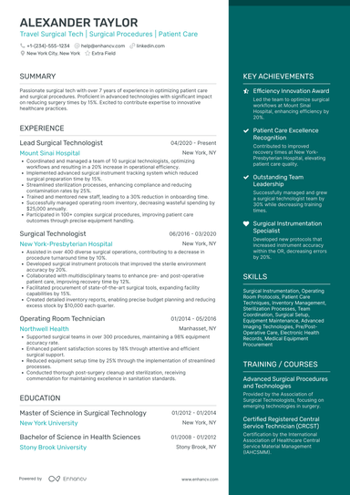 14 Surgical Tech Resume Examples & Guide for 2025