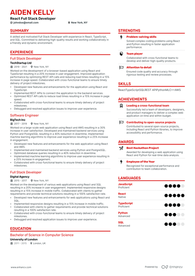 11 Full Stack Developer Resume Examples & Guide for 2024