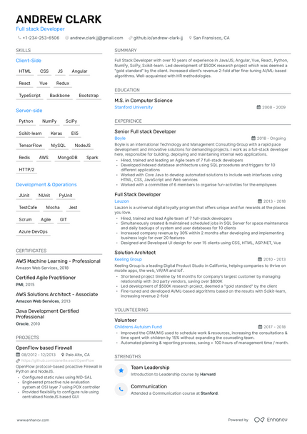 Online Resume Builder | Free Resume Maker | Enhancv