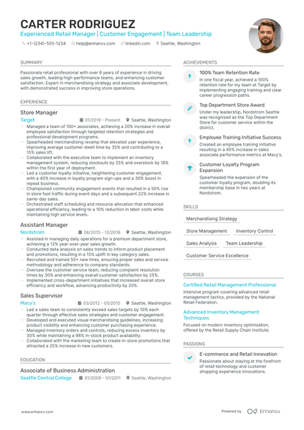 5 Assistant Store Manager Resume Examples & Guide for 2024