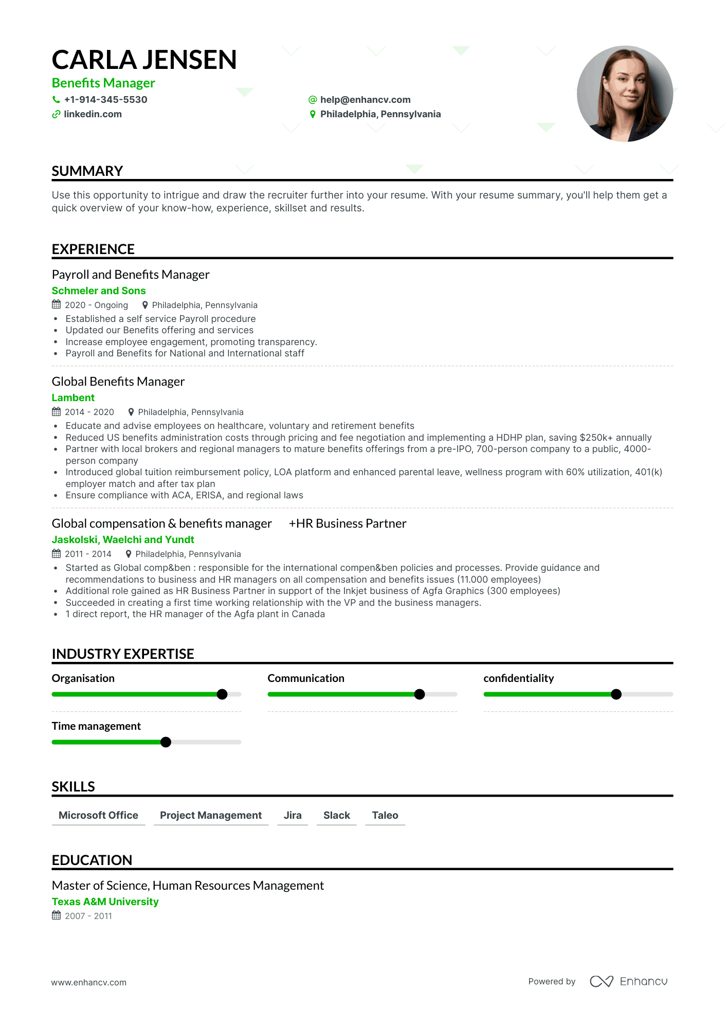 Benefits Manager Resume Examples & Guide for 2023 (Layout, Skills ...