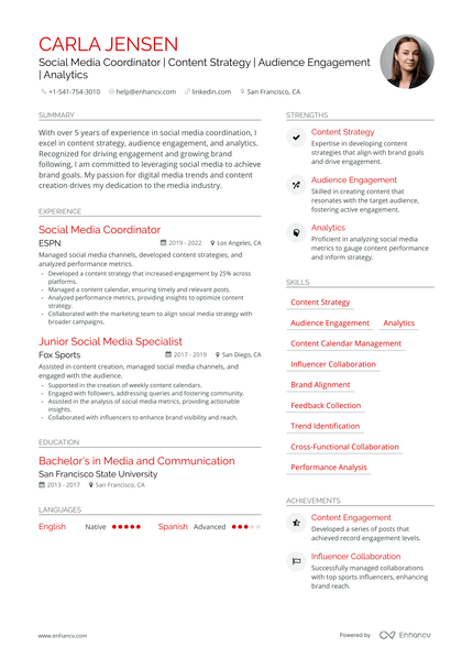 5 Social Media Coordinator Resume Examples & Guide for 2023