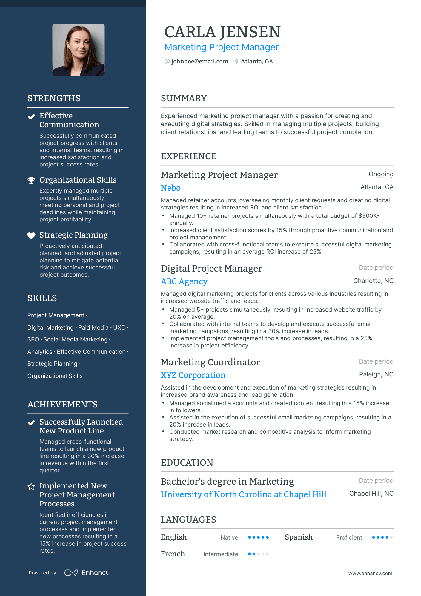 5 Marketing Project Manager Resume Examples & Guide for 2023