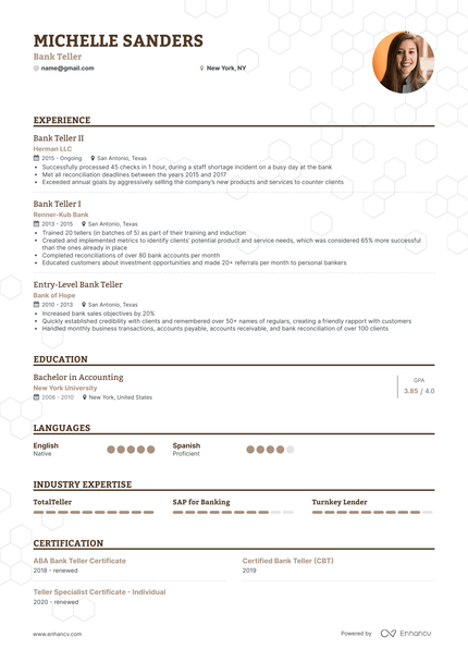 4 Bank Teller Resume Examples & Guide for 2023