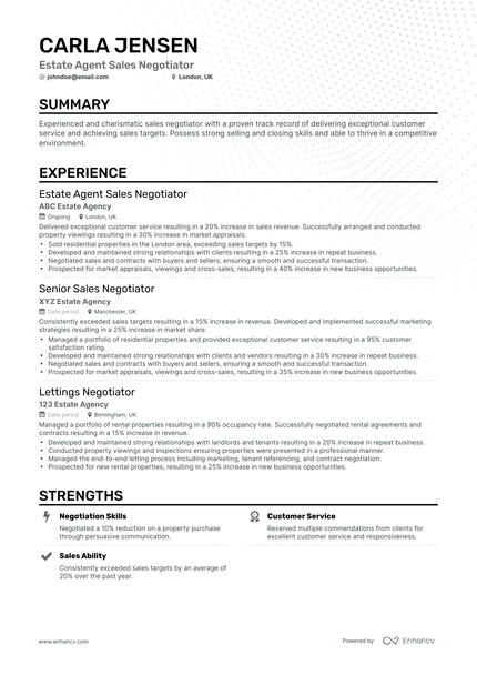 5 Sales Agent Resume Examples & Guide for 2024