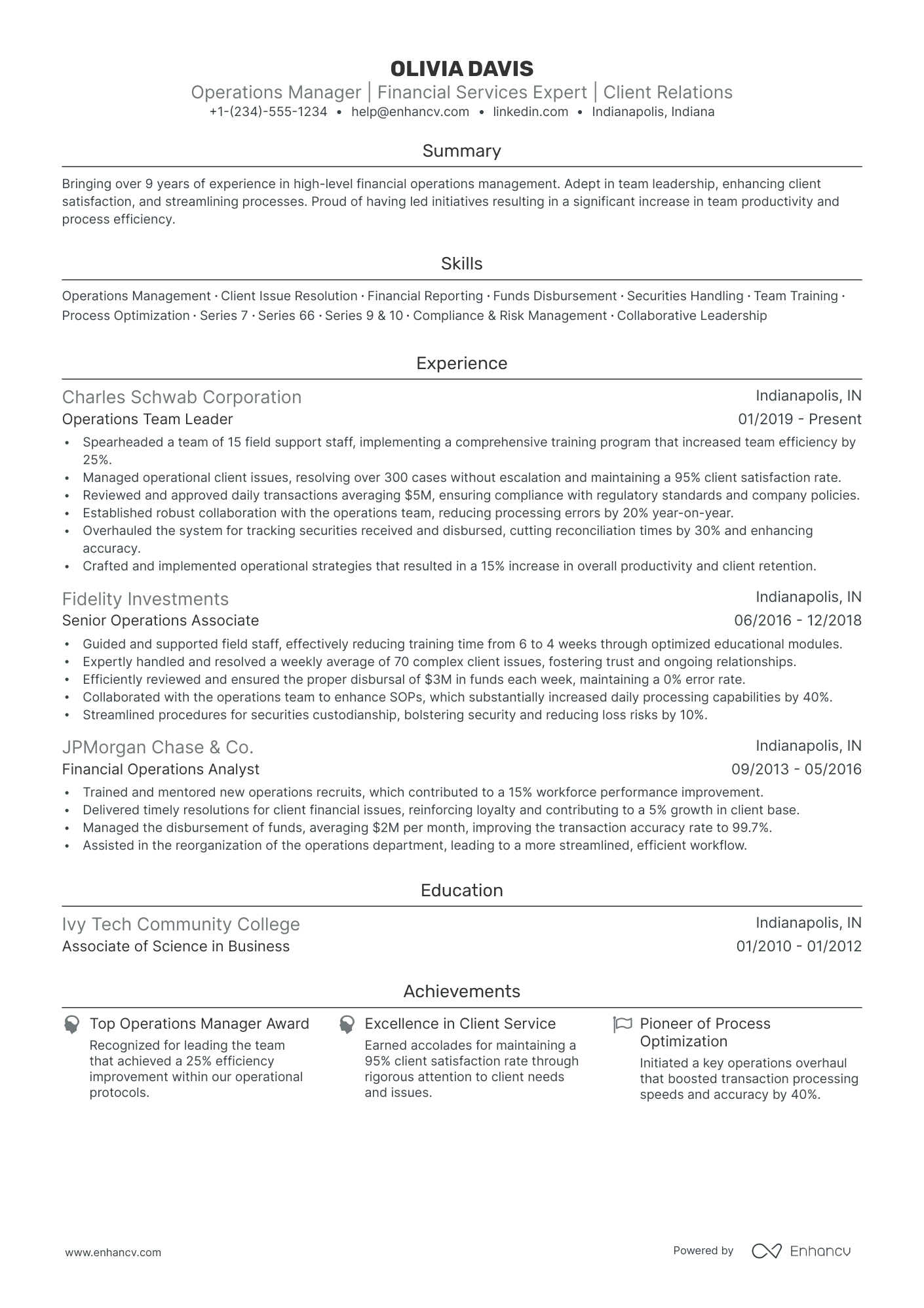 5 Assistant Operations Manager Resume Examples & Guide for 2024