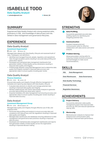 5 Data Quality Analyst Resume Examples & Guide for 2024