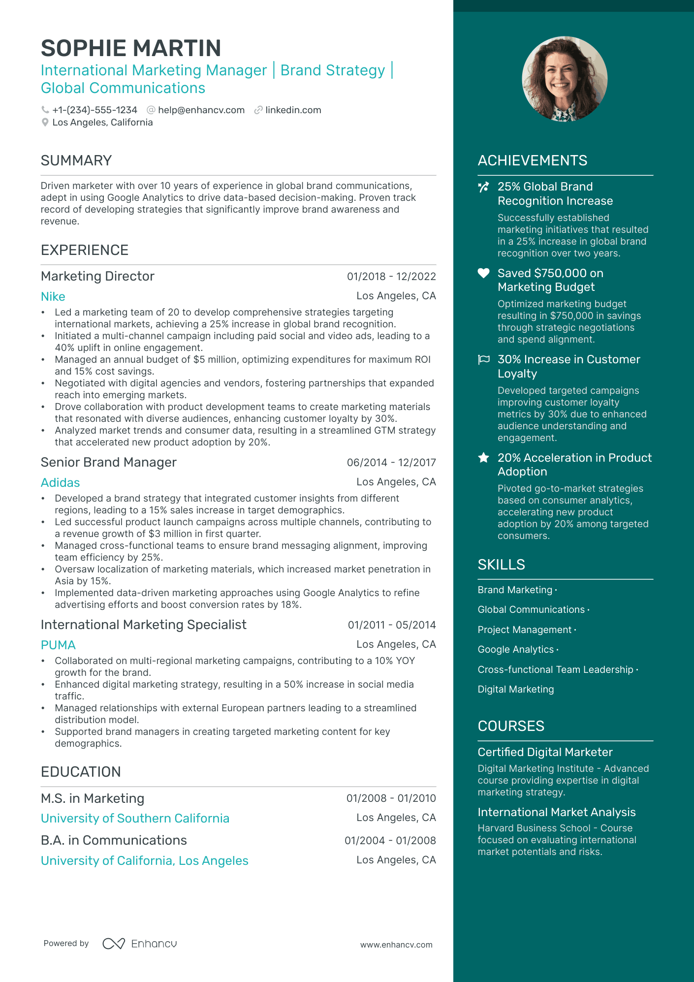 5 International Marketing Manager Resume Examples & Guide for 2024