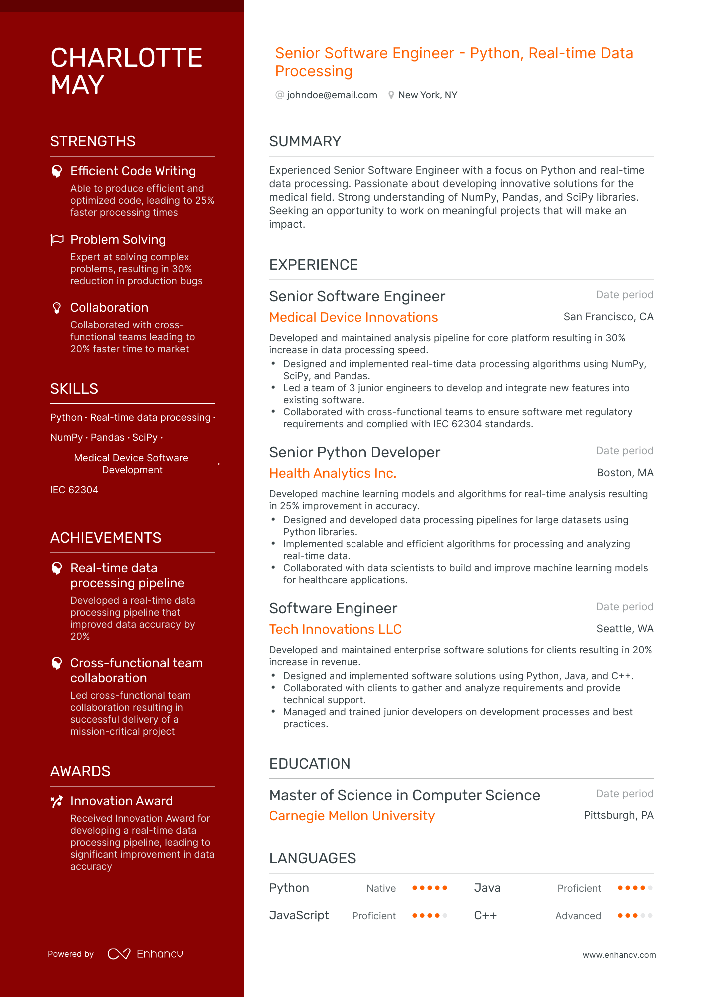 5 Senior Software Engineer Resume Examples & Guide for 2023