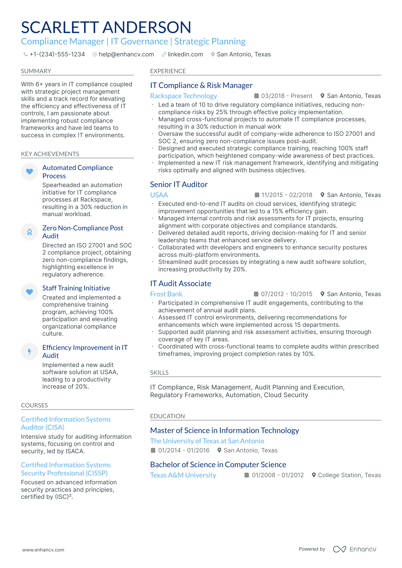 10 Big 4 Auditor Resume Examples & Guide for 2025