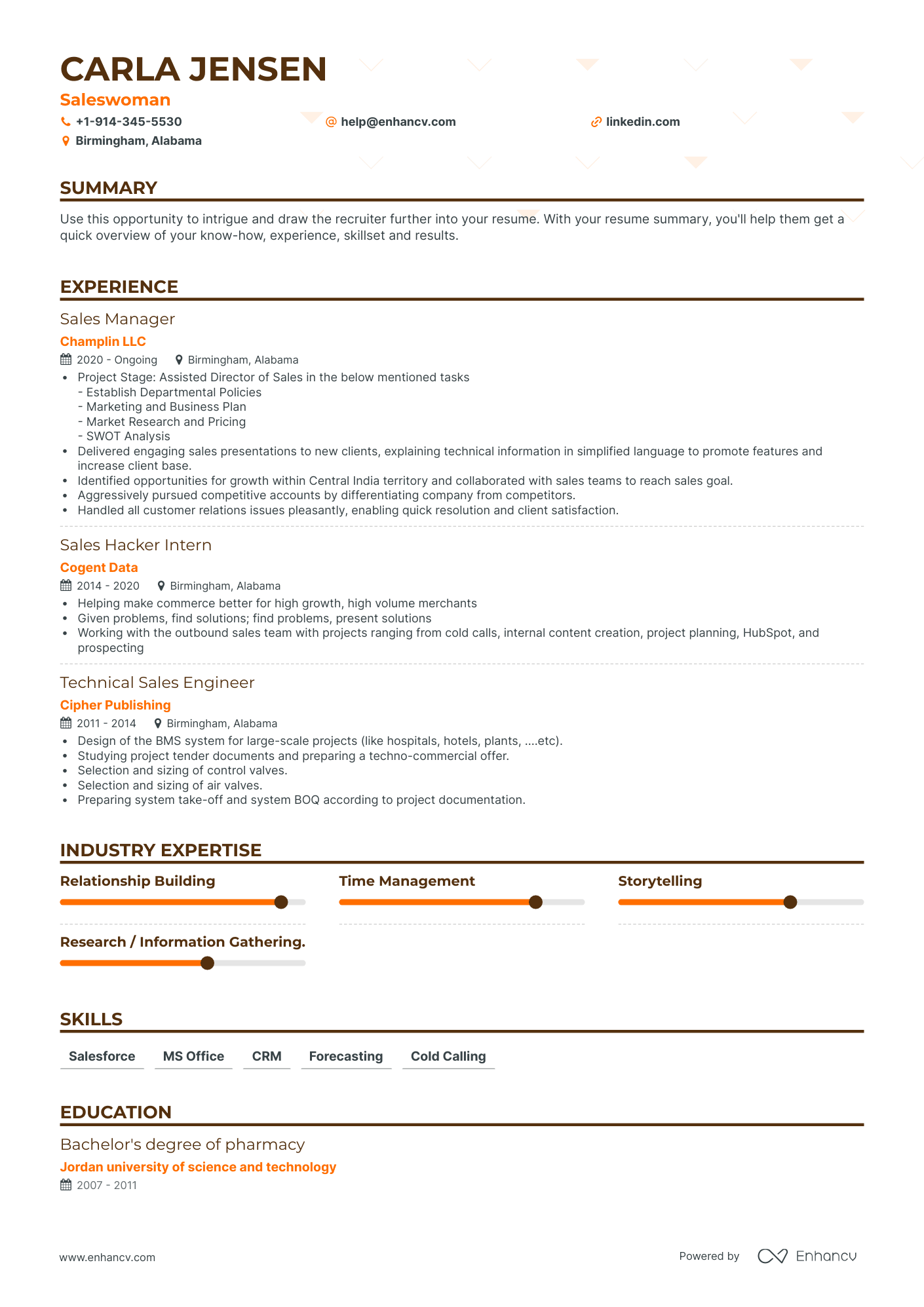 Saleswoman Resume Examples & Guide for 2023 (Layout, Skills, Keywords ...