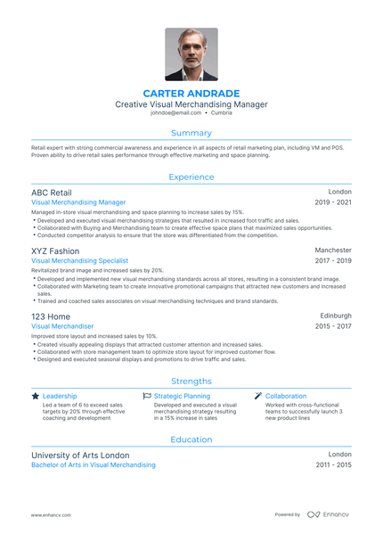 5 Visual Merchandising Manager Resume Examples & Guide for 2023