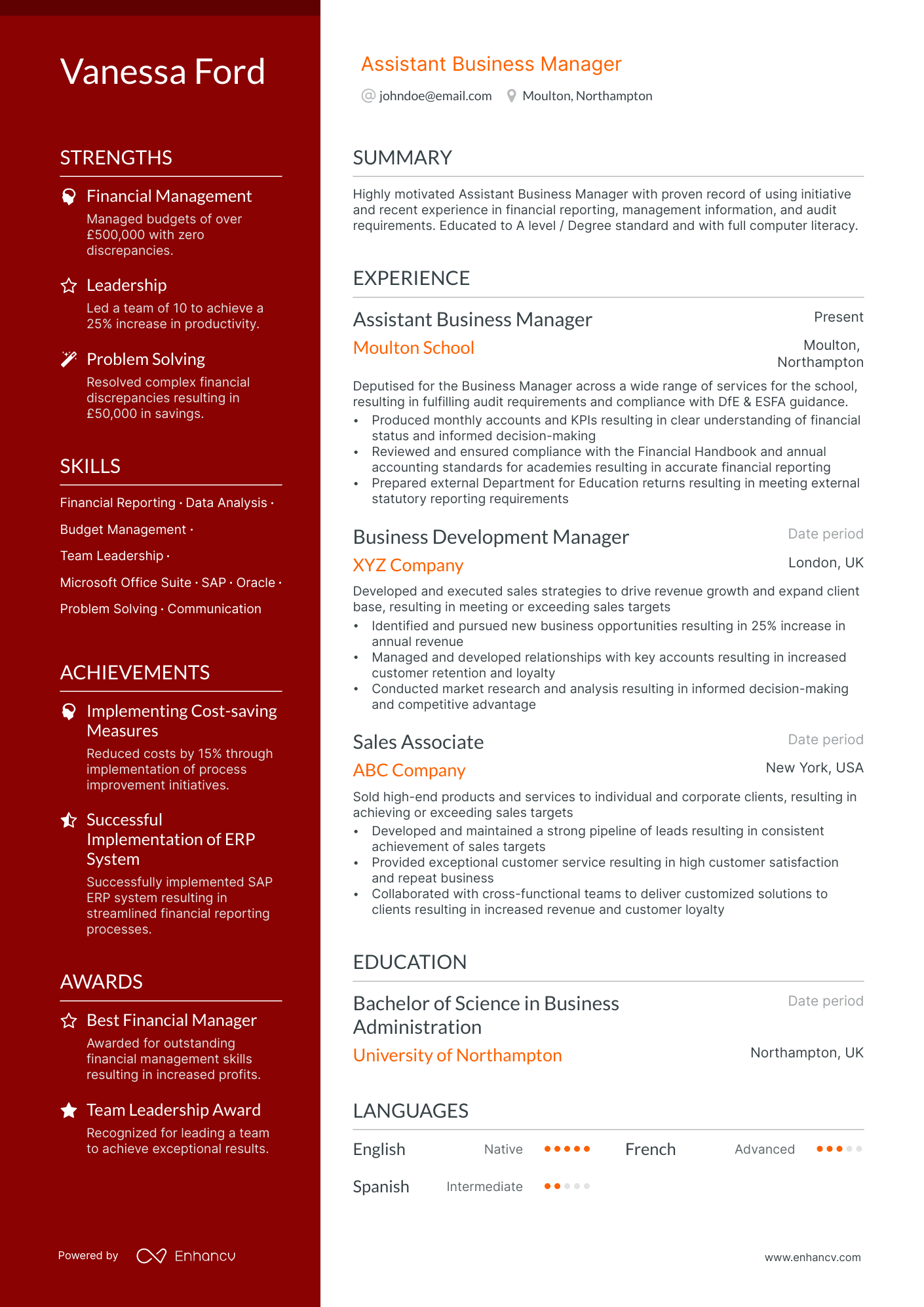 9 Assistant Manager Resume Examples & Guide for 2024