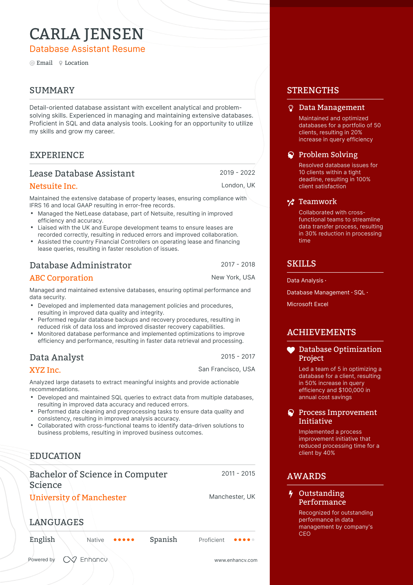 5 Database Assistant Resume Examples & Guide for 2024