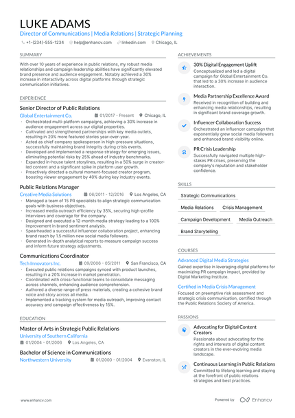 5 Director of Communications Resume Examples & Guide for 2024