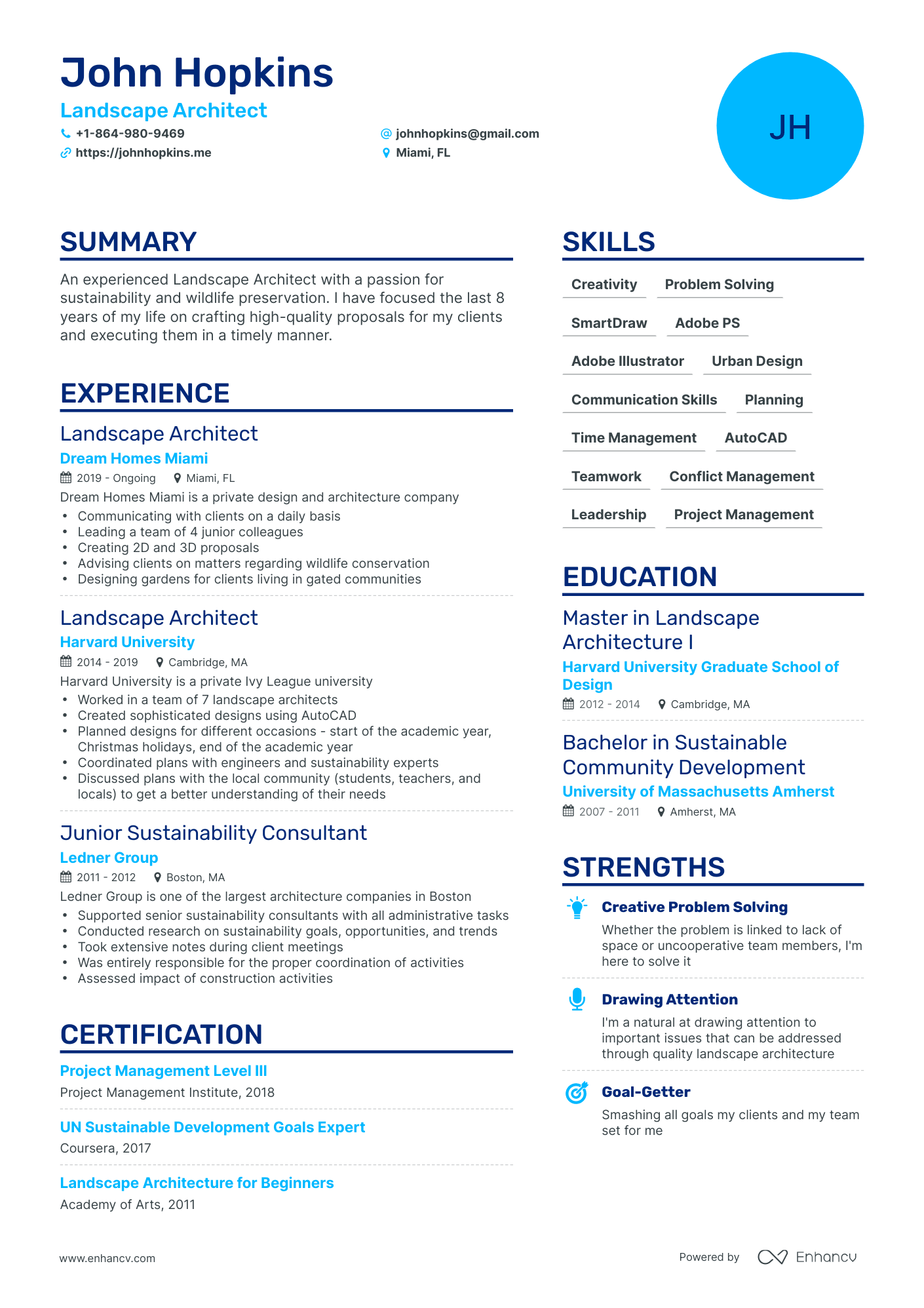 5 Landscape Architect Resume Examples & Guide For 2023