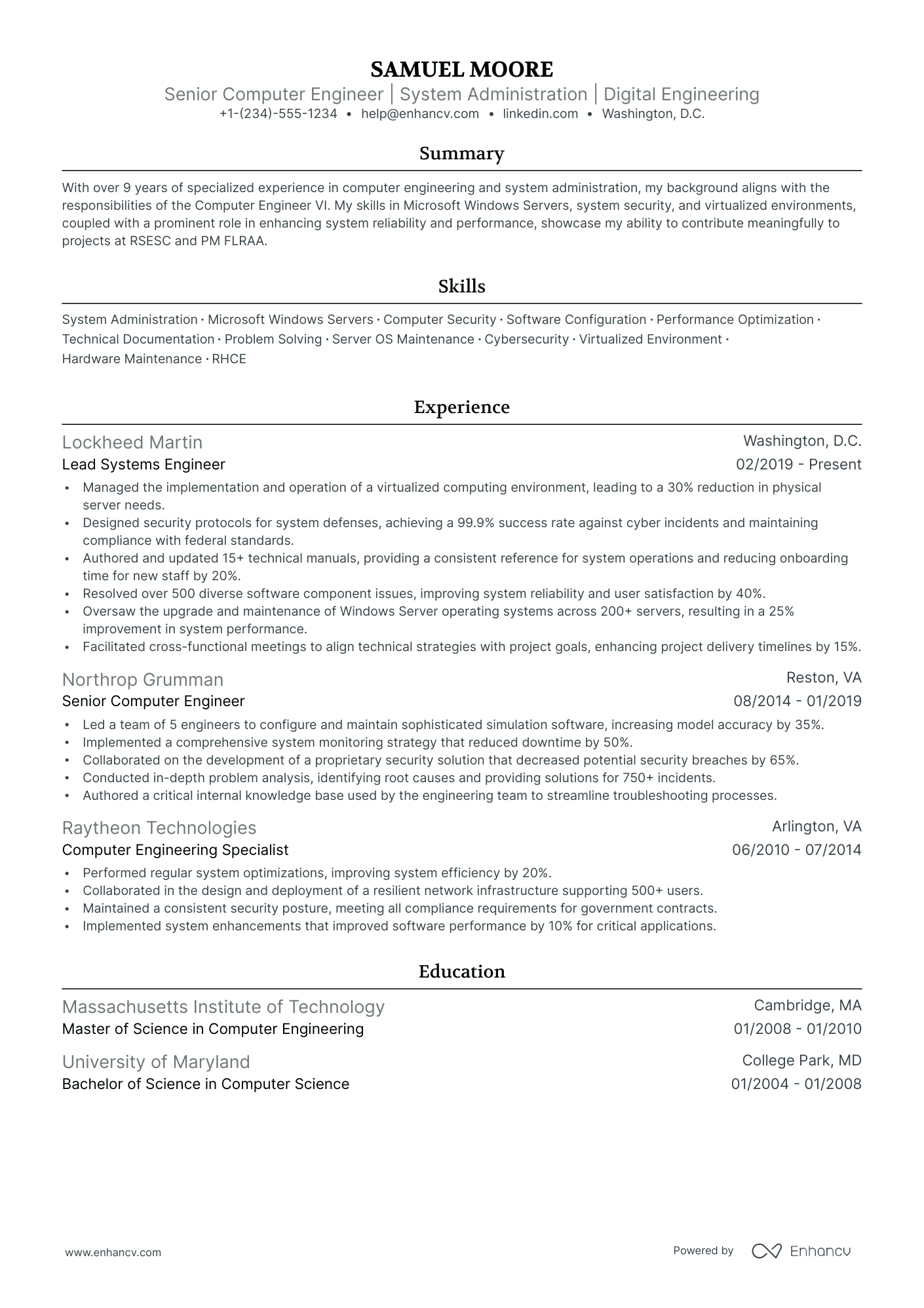 5 Computer Engineer Resume Examples & Guide for 2024