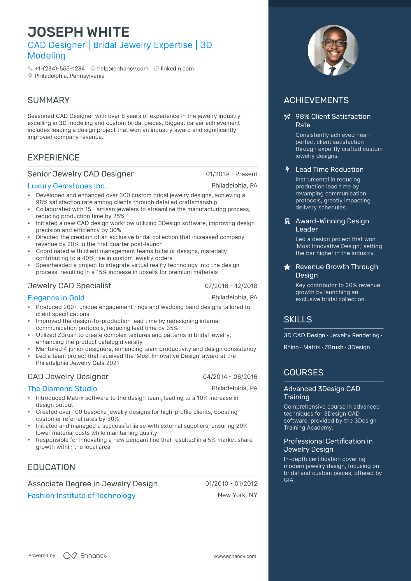 5 Cad Designer Resume Examples & Guide for 2024