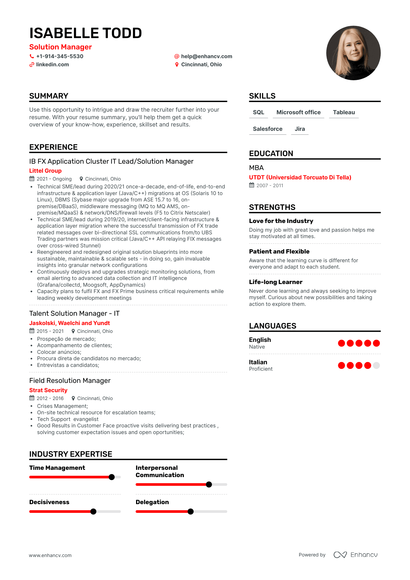 Solution Manager Resume Examples & Guide for 2023 (Layout, Skills ...