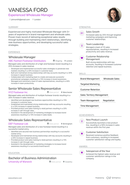 5 Wholesale Manager Resume Examples & Guide for 2023