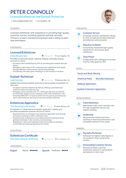 12 Esthetician Resume Examples & Guide for 2024