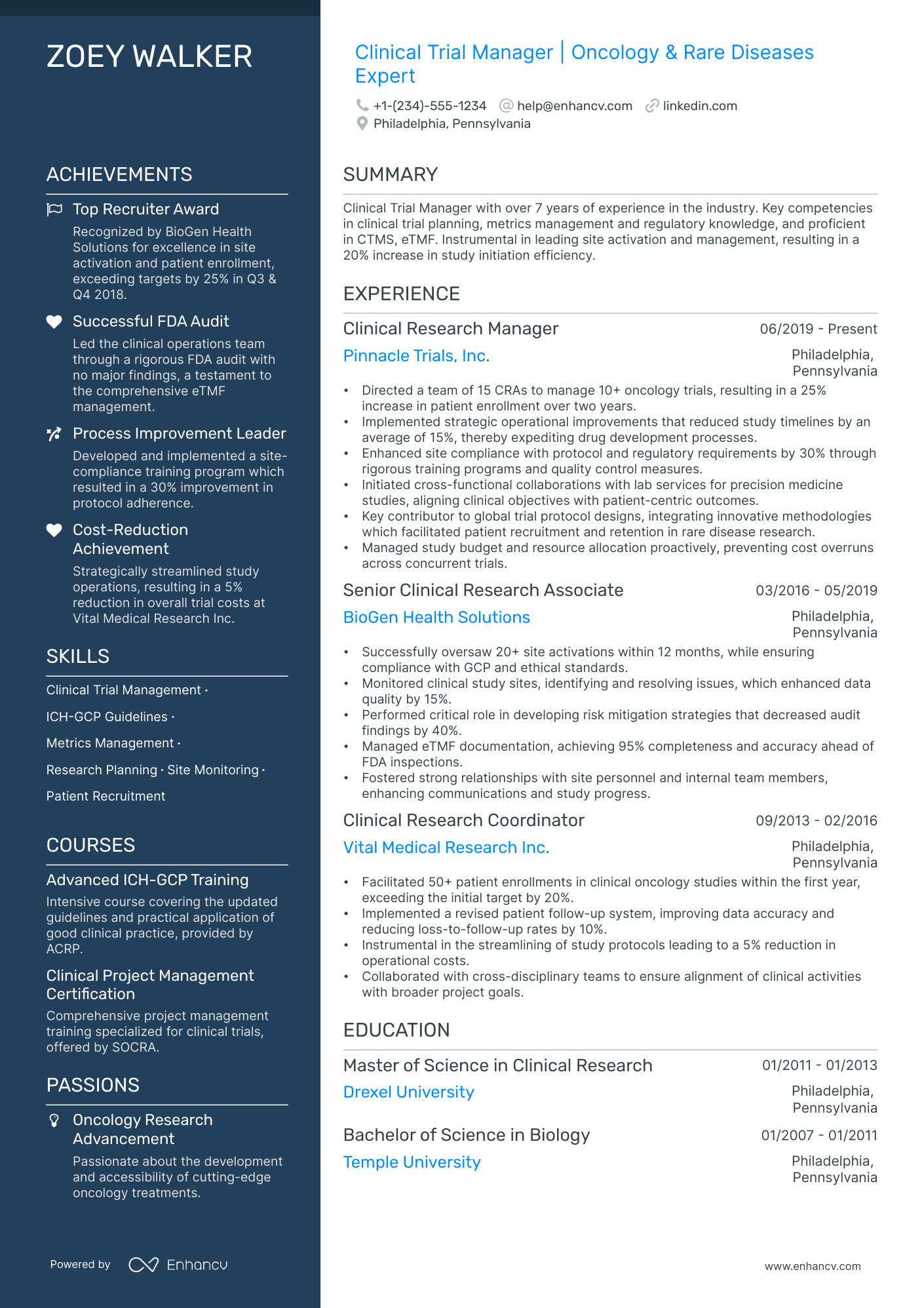 5 Clinical Trial Manager Resume Examples & Guide for 2024