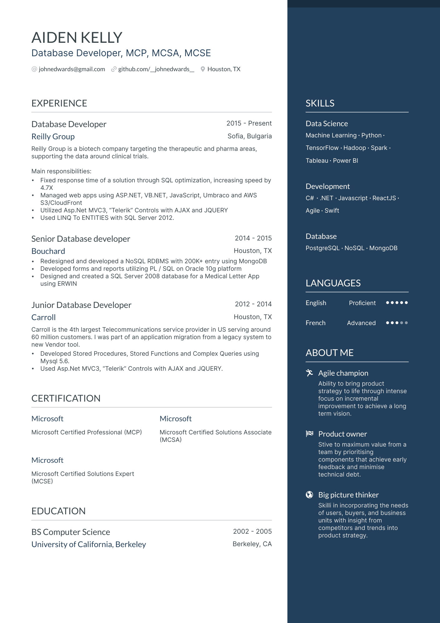 5 MongoDB Resume Examples & Guide for 2024